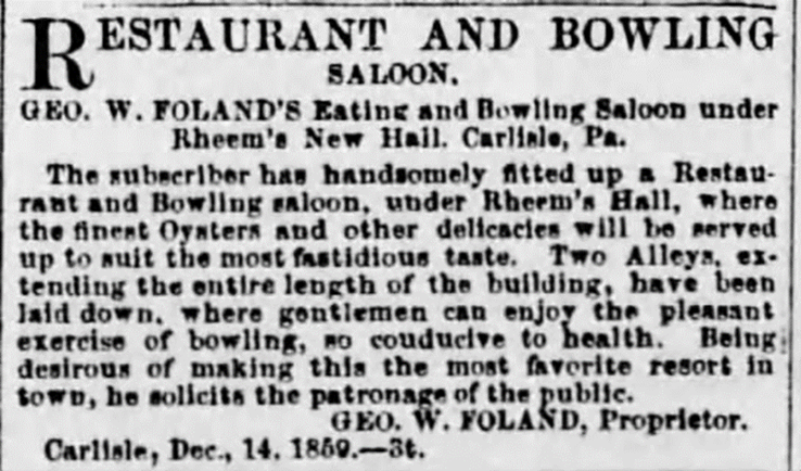 December 14, 1859 Foland Annoucement