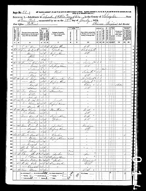 1870 United States Federal Census for John D. Berry