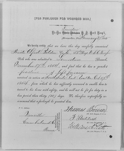 Certificate of Furlough for Alfred Bolden