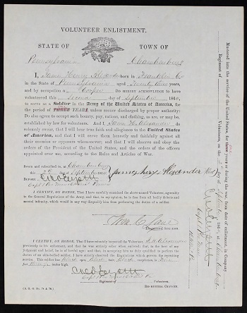 Compiled Military Record of James H. Alexander's Enlistment