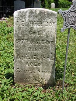 Photograph of the gravestone of J. E. Holiday
