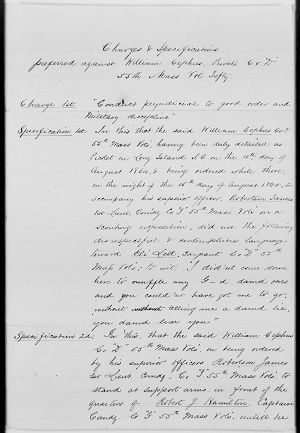 First Page of Letter of Charges for William Cephas