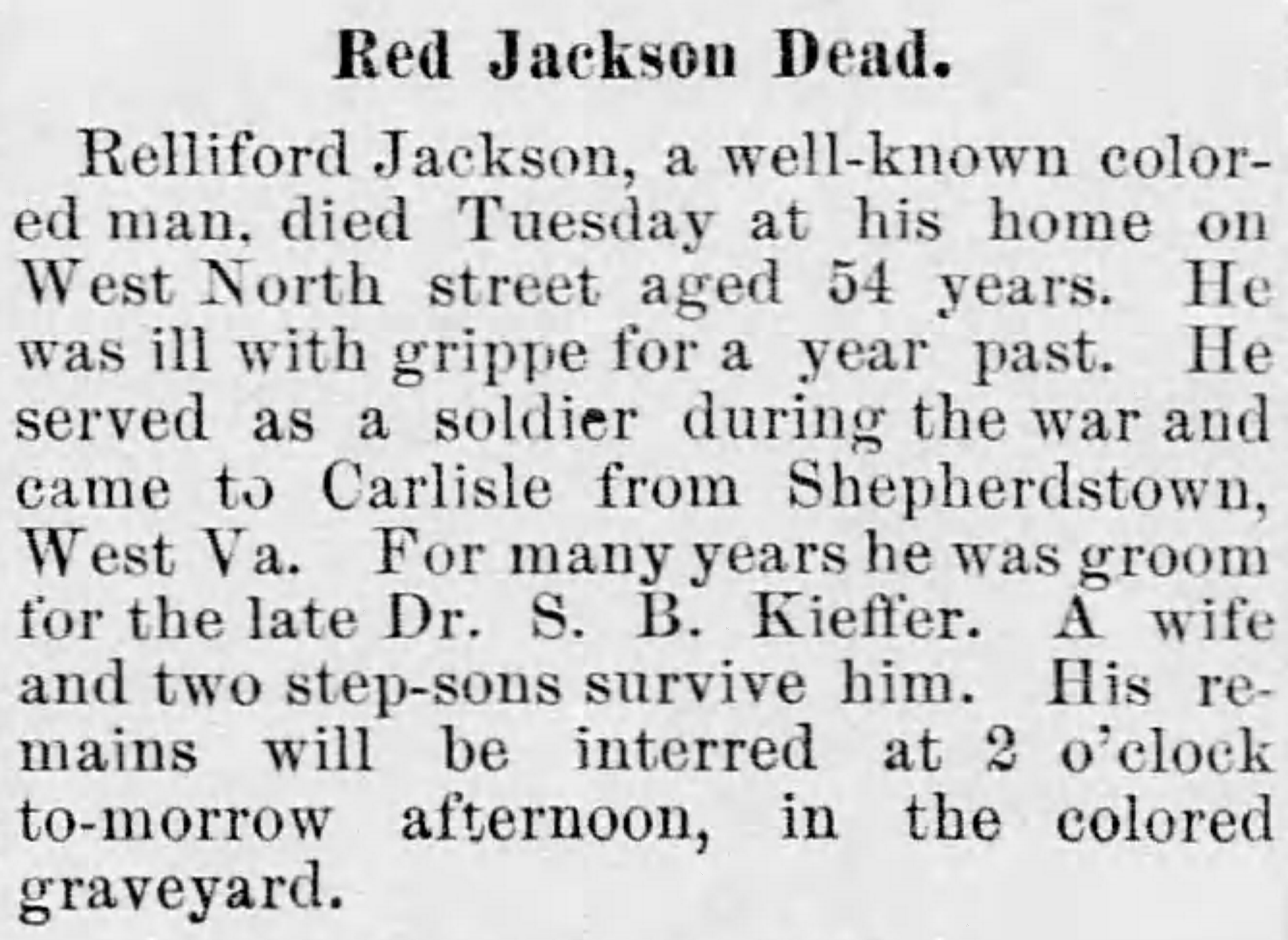 Obituary for Red Jackson