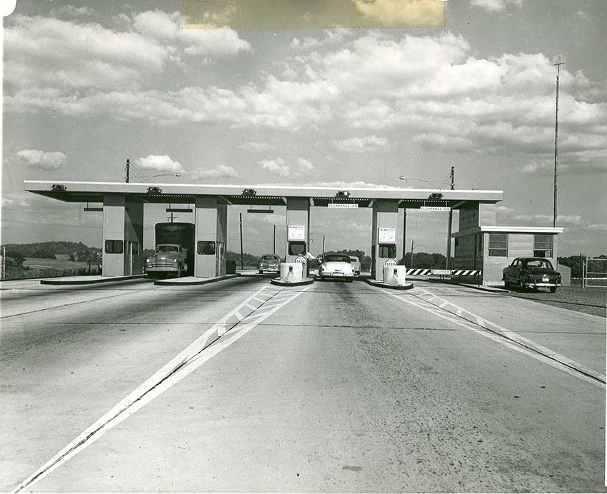 Photo of the Pennsylvania Turnpike Toll Booths at Carlisle Interchange
