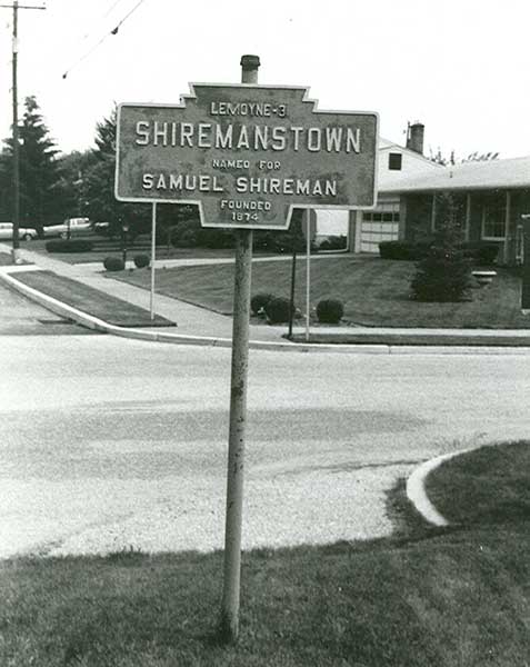 Image of the marker sign for Shiremanstown.