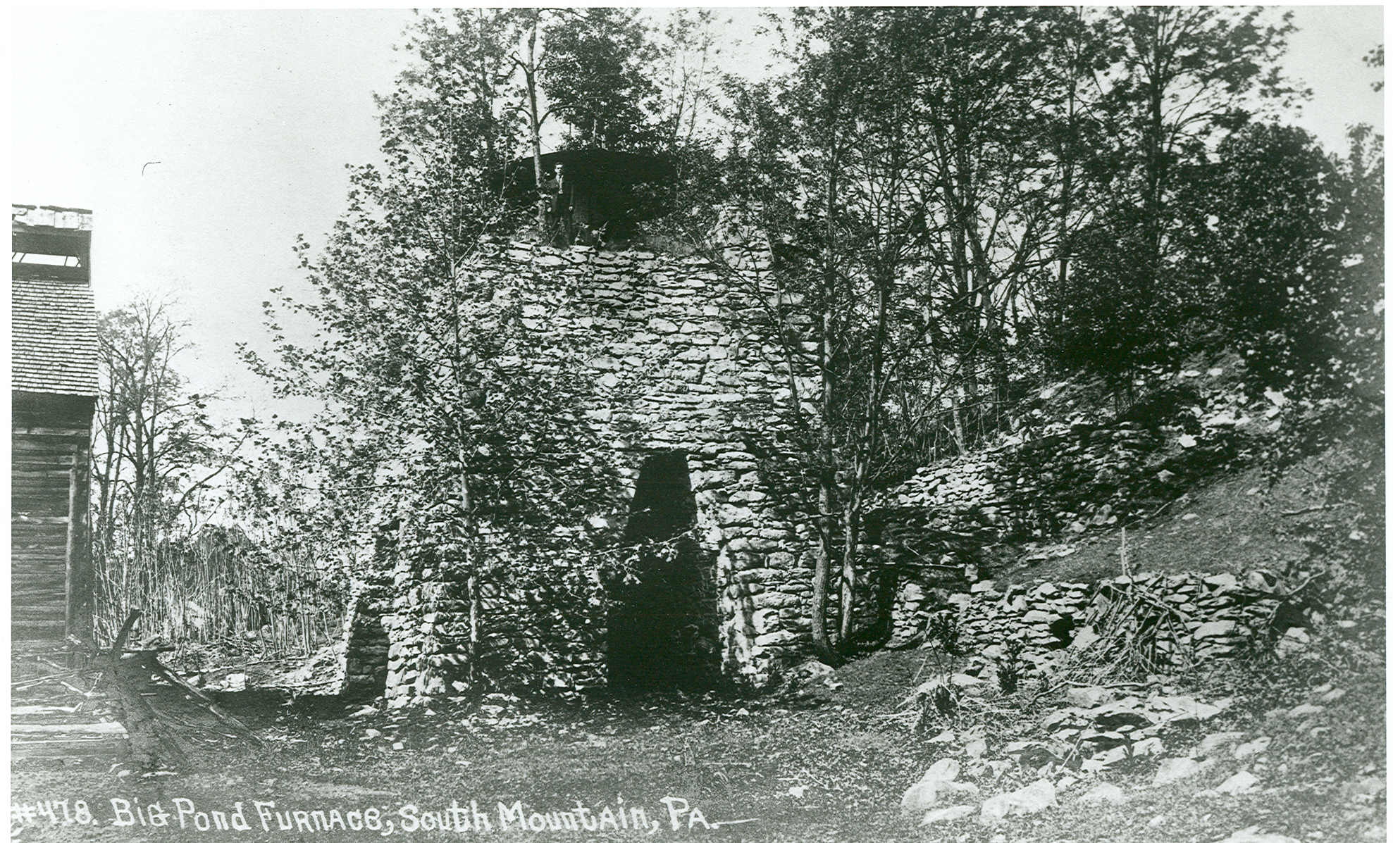 Photo of Big Pond Furnace at South Mountain, PA circa 1915