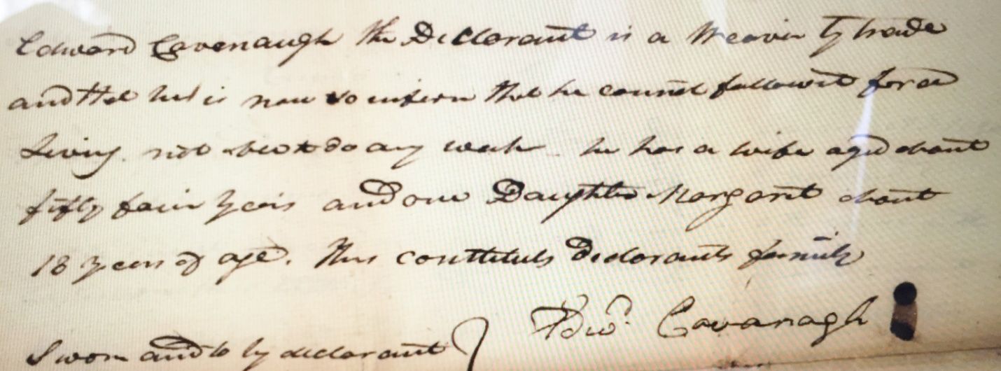 Edward Cavenaugh’s signature on his Revolutionary War pension petition in 1820.
