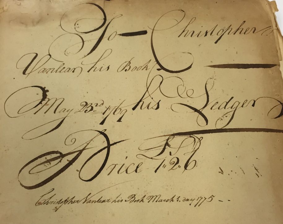 The first page of Vanlear’s ledger dated May 23, 1769