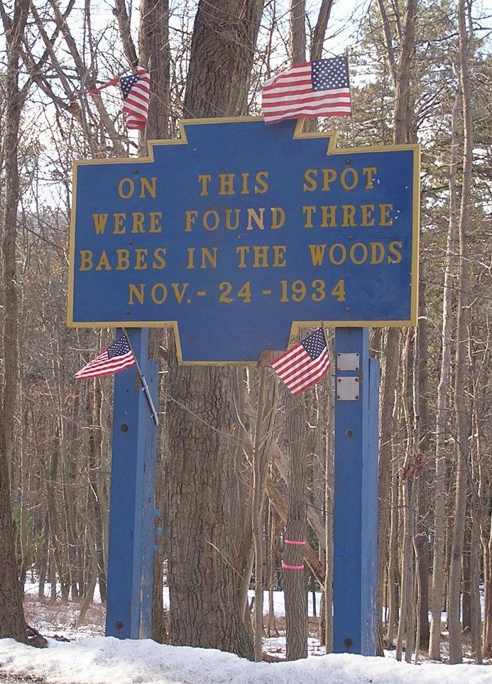 Photo of the roadside marker along Rt. 233 identifying the site.