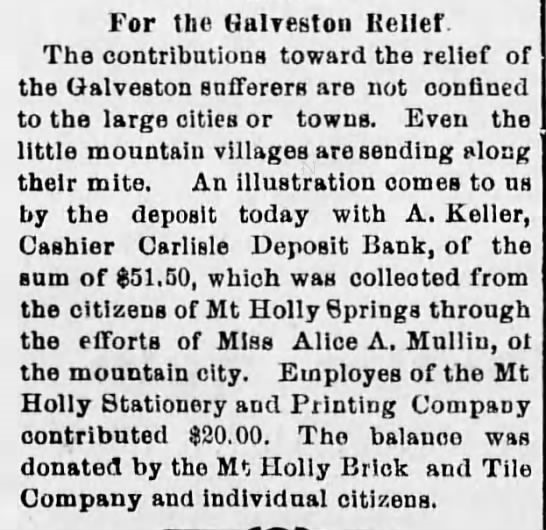 News clipping detailing Mt. Holly Fundraising