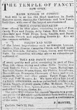 Scan of Advertisement for Peter Moyner in the Carlisle Herald, February 6, 1856