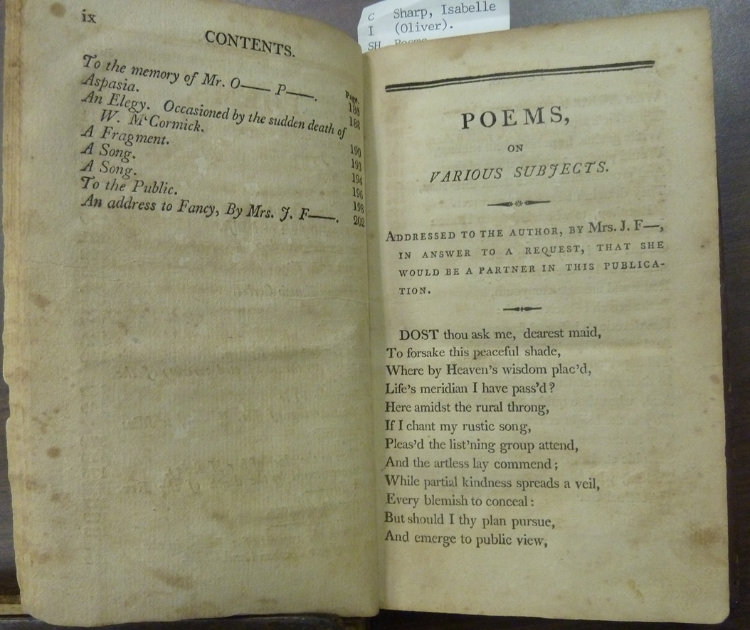 Photo of the first page of Oliver's Poems