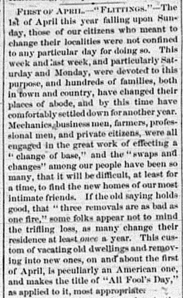 Scan of the American Volunteer editorial from April 5, 1866