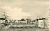 Divided back;  B & W sketch of the Carlisle Square as of 1843
