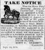 Newspaper Notice for the Horse Thief Prevention Society of Cumberland County